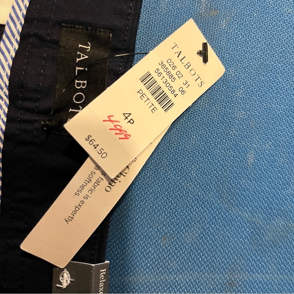 Talbots Relaxed  Chino Shorts Size 4P 6” black NEW beach summer - Picture 4 of 5